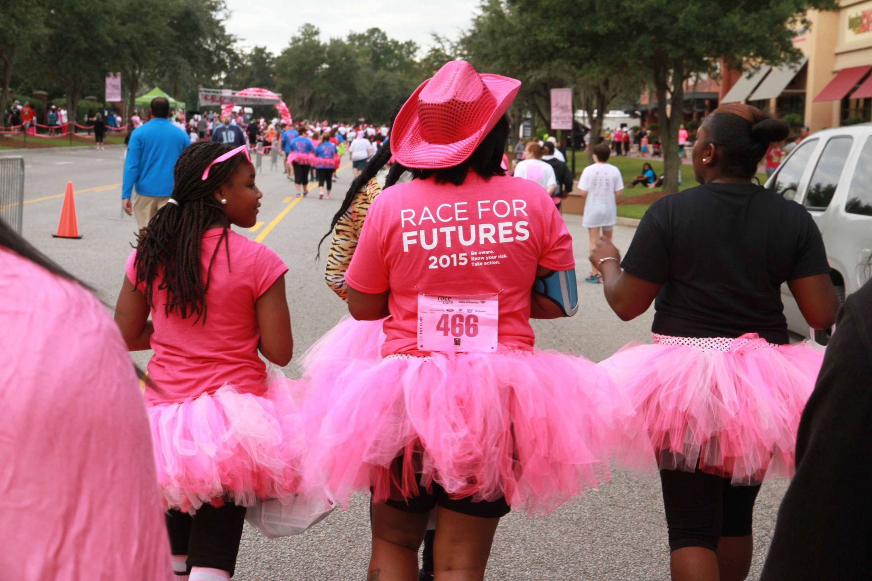 Race for the Cure pink tutus and cowboy hat